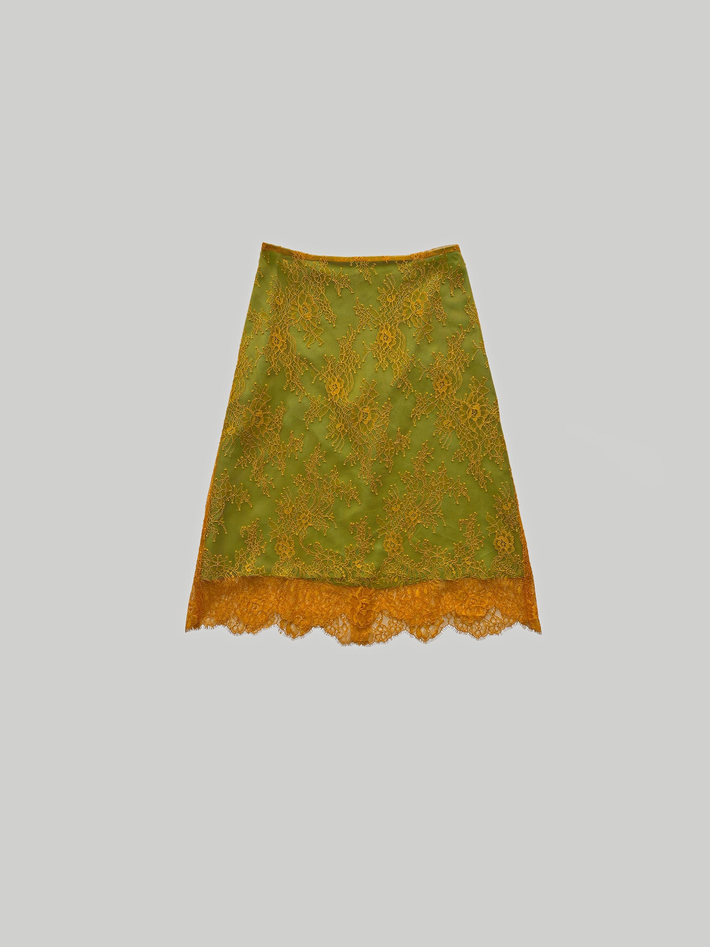 Gold Green Lace Skirt