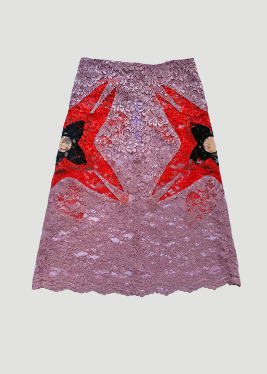 AW23 Floral Insert Lace Skirt