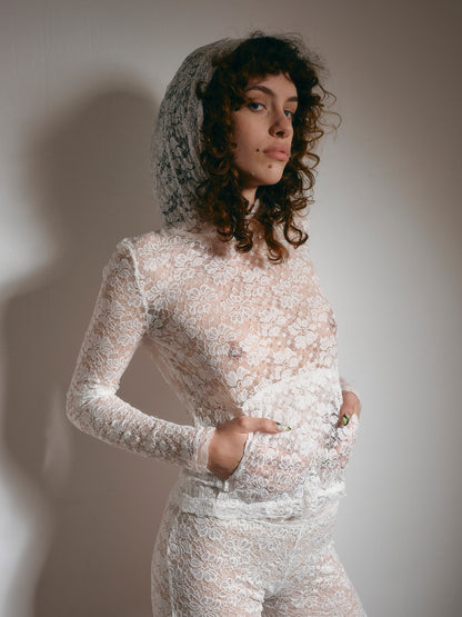 White Lace Hoodie