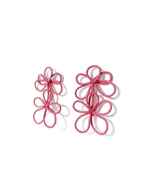 AW21 Recycled Plastic Pink Floral Earrings (Pair)